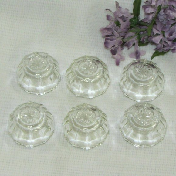 6 OPEN SALT DIPS Depression Glass Vintage Individual Salt Cellars Clear - Picture 4 of 4